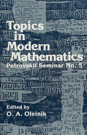 Front cover of Topics in Modern Mathematics:Petrovskii Seminar (Contemporary Soviet Mathematics) by O. Oleinik