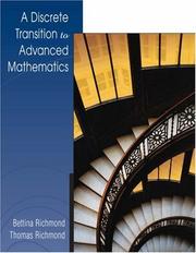 Front cover of A discrete transition to advanced mathematics by Bettina Richmond