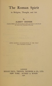 Front cover of The Roman spirit in religion, thought, and art by Albert Grenier