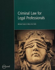 Front cover of Criminal law for legal professionals by Michael Gulycz
