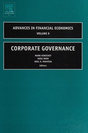 Cover of Corporate governance by Mark Hirschey