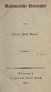 Front cover of Mathematische Philosophie by Wagner, Johann Jakob