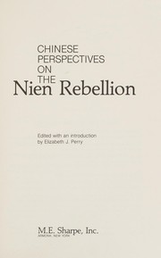 Cover of Chinese perspectives on the Nien rebellion by Elizabeth J. Perry