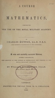 Front cover of A course of mathematics by Charles Hutton