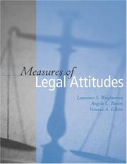 Cover of Measures of legal attitudes by Lawrence S. Wrightsman