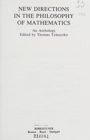 Front cover of New directions in the philosophy of mathematics by Thomas Tymoiczko