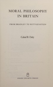 Front cover of Moral philosophy in Britain by Cahal B. Daly