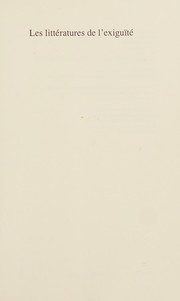 Front cover of Les littératures de l'exiguïté by François Paré