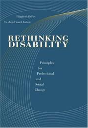 Cover of Rethinking Disability by Elizabeth DePoy