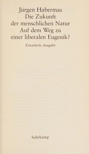 Front cover of Die Zukunft der menschlichen Natur by Jürgen Habermas