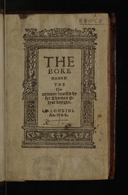 Front cover of The boke named The governour by Elyot, Thomas Sir