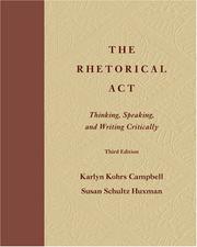 Front cover of The rhetorical act by Karlyn Kohrs Campbell