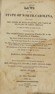 Front cover of Laws of the state of North-Carolina by North Carolina.