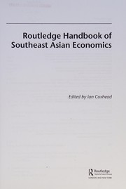 Front cover of Routledge Handbook of Southeast Asian Economics by Ian Coxhead