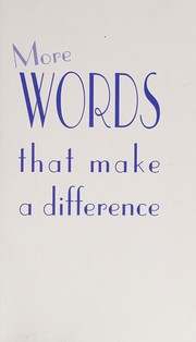 Cover of More words that make a difference by Robert Greenman