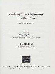 Cover of Philosophical documents in education by Tony W. Johnson