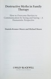 Front cover of Destructive myths in family therapy by Daniela Kramer-Moore