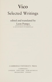 Cover of Vico by Giambattista Vico