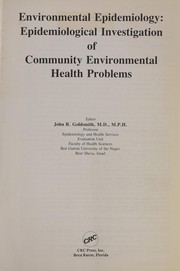 Cover of Environmental epidemiology by John R. Goldsmith