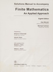 Cover of Finite Mathematics - an Applied Approach 8e Sol by Mizrahi