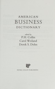 Front cover of American business dictionary by P. H. Collin