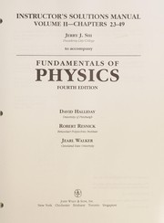 Front cover of Fundamentals of Physics V 2 Chapters 23-49 4e Sol by David Halliday