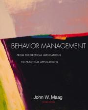 Cover of Behavior Management by John W. Maag