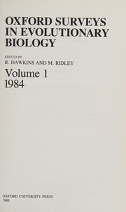 Front cover of Oxford surveys in evolutionary biology by Richard Dawkins