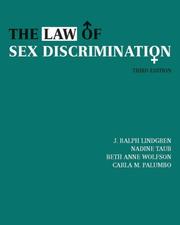 Front cover of The law of sex discrimination by J. Ralph Lindgren