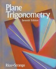Cover of Plane trigonometry by Bernard J. Rice