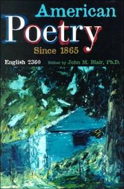 Front cover of American Poetry Since 1865 by John Blair