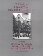 Front cover of ASHE reader on finance in higher education by David W. Breneman
