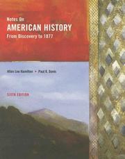 Front cover of Notes On American History by Paul K. Davis