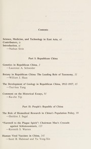 Front cover of Science and medicine in twentieth-century China by John Z. Bowers