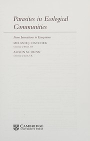 Front cover of Parasites in ecological communities by Melanie J. Hatcher