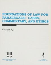 Cover of Foundations of law for paralegals by Ransford Comstock Pyle