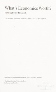 Front cover of What's economics worth? by Philip G. Pardey