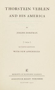 Cover of Thorstein Veblen and his America by Joseph Dorfman