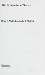 Front cover of The economics of search by Brian Patrick McCall