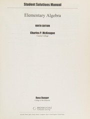 Cover of Student solutions manual [for McKeague's] Elementary algebra by Ross Rueger