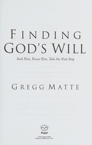Cover of Finding God's will by Gregg Matte