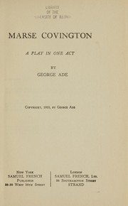 Cover of Marse Covington by George Ade