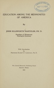 Front cover of Education among the Mennonites of America by John Ellsworth Hartzler