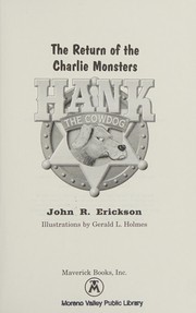 Front cover of The return of the Charlie Monsters by John R. Erickson