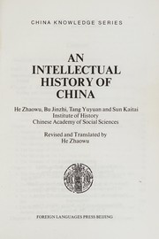 Front cover of An intellectual history of China by Bu Jinzhi