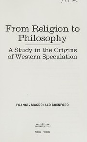 Cover of From religion to philosophy by Francis Macdonald Cornford