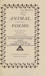 Front cover of Animal poems by John Hollander