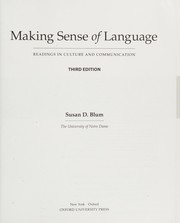 Front cover of Making Sense of Language by Susan D. Blum