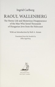 Cover of Raoul Wallenberg by Ingrid Carlberg