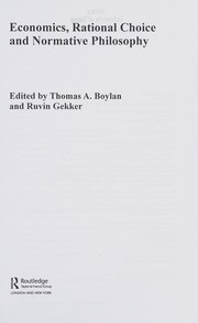 Front cover of Economics, Rational Choice and Normative Philosophy by Thomas Boylan: